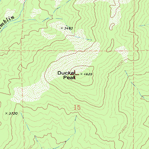 Topographic Map of Ducket Peak, CA