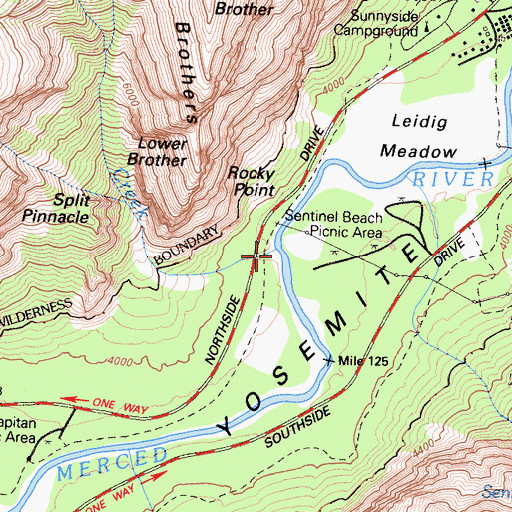 Topographic Map of Eagle Creek, CA