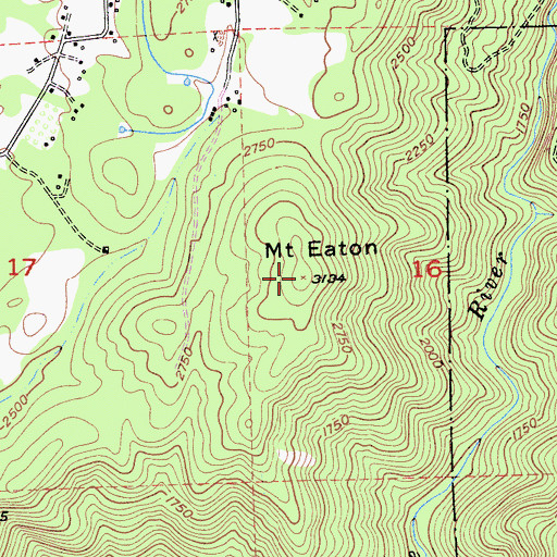 Topographic Map of Mount Eaton, CA