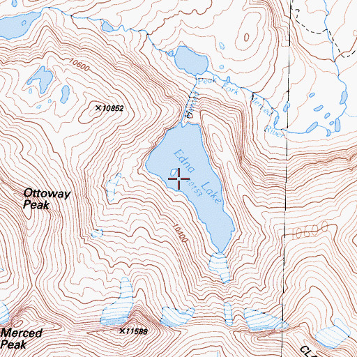 Topographic Map of Edna Lake, CA