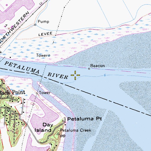 Topographic Map of Petaluma River, CA