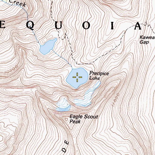 Topographic Map of Precipice Lake, CA