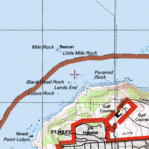 Topographic Map of Pyramid Rock, CA