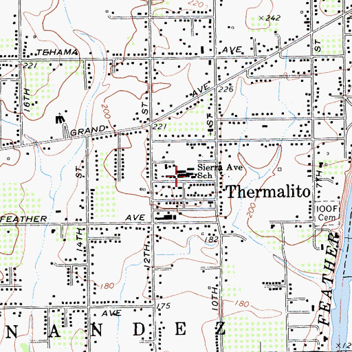 Topographic Map of Sierra Avenue Elementary School, CA