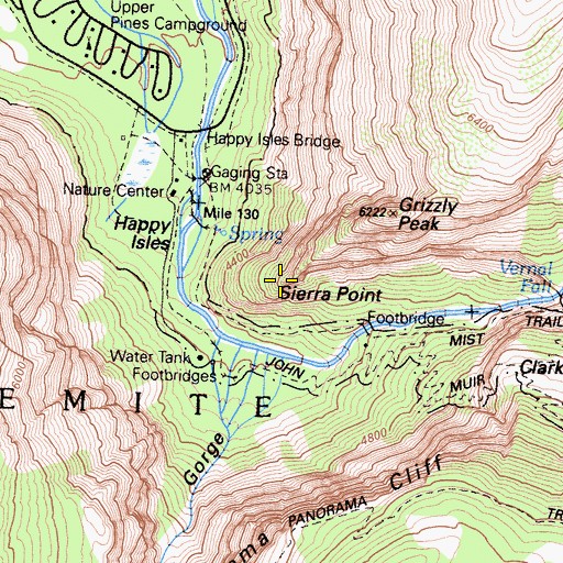 Topographic Map of Sierra Point, CA