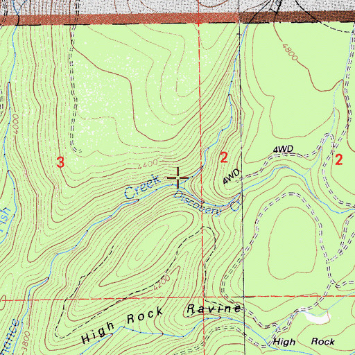 Topographic Map of Discovery Creek, CA