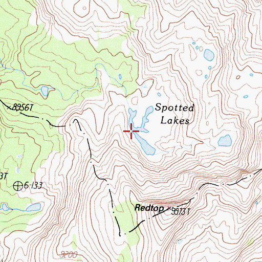 Topographic Map of Spotted Lakes, CA
