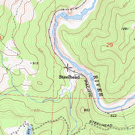 Topographic Map of Steelhead Creek, CA
