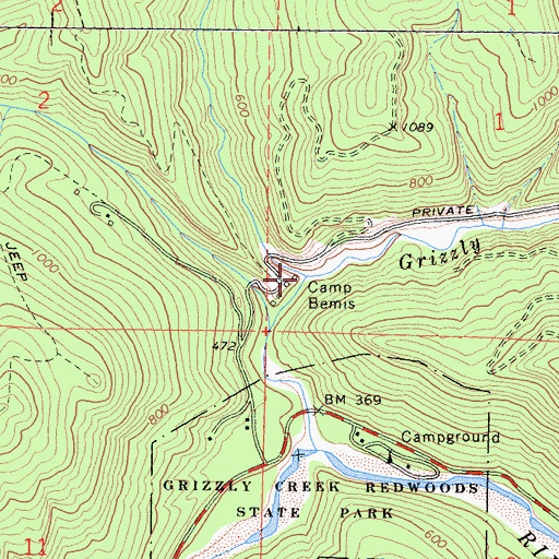 Topographic Map of Stevens Creek, CA