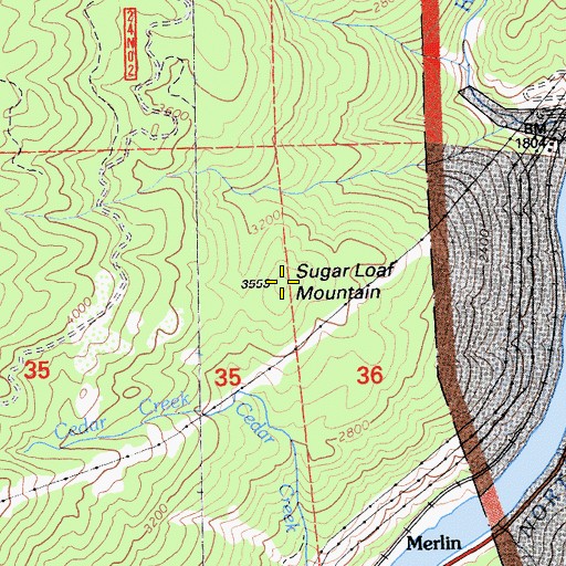 Topographic Map of Sugar Loaf Mountain, CA