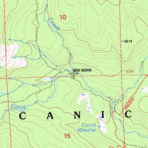 Topographic Map of Summit Creek, CA