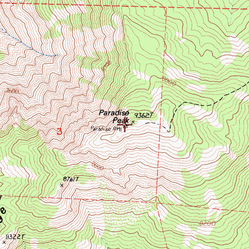 Topographic Map of Paradise Ridge, CA