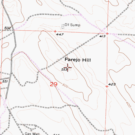 Topographic Map of Parejo Hill, CA