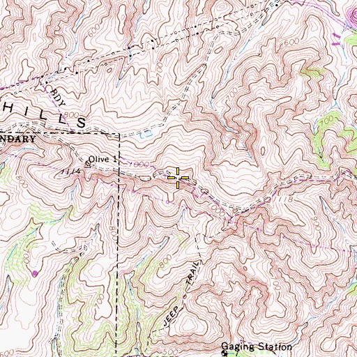 Topographic Map of Peralta Hills, CA