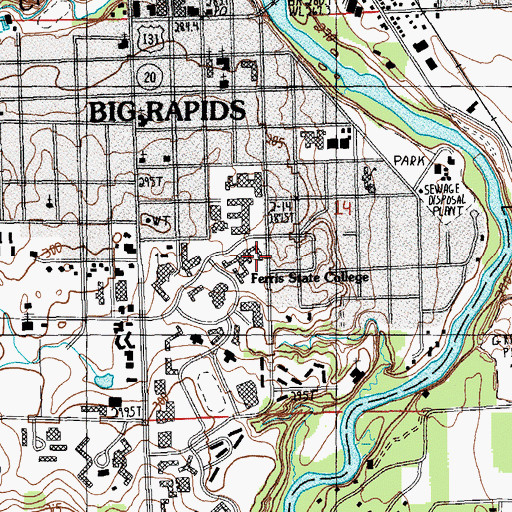Topographic Map of Masselink Hall, MI