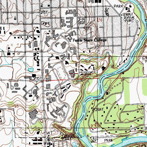 Topographic Map of Student Recreational Center, MI