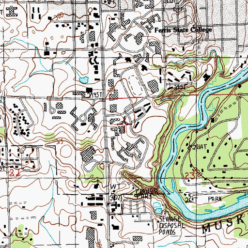 Topographic Map of Pickell Hall, MI