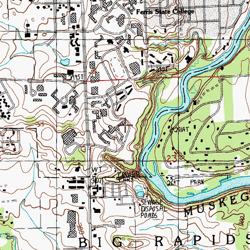 Topographic Map of Brophy Hall, MI