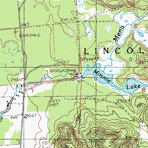 Topographic Map of Minnie Lake Park, MI