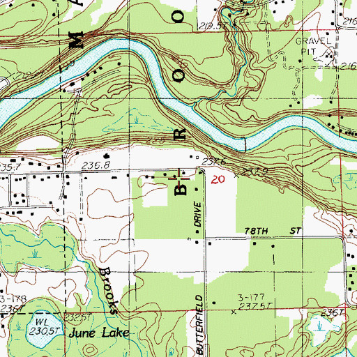 Topographic Map of Newaygo Middle School, MI