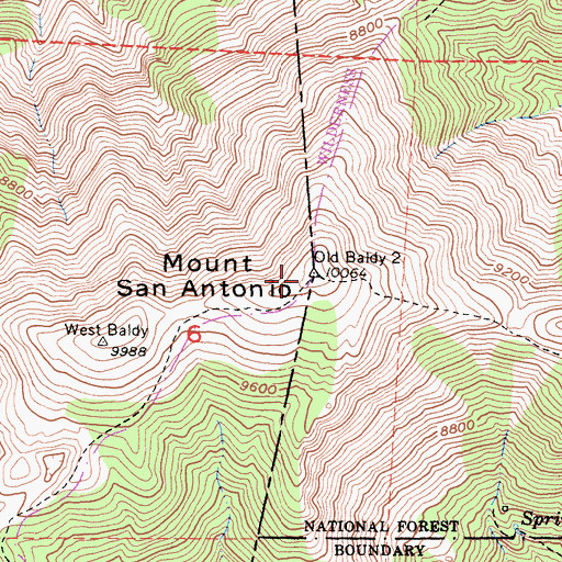 Topographic Map of San Gabriel Mountains, CA