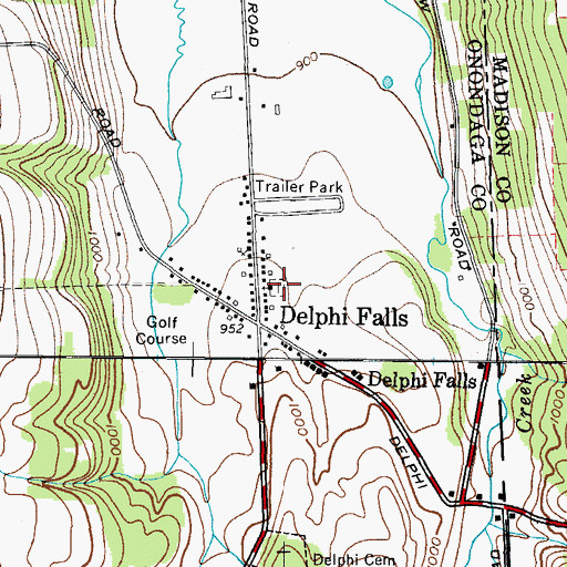 Topographic Map of Delphi Falls Baptist Church Cemetery, NY