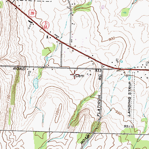 Topographic Map of Parker Cemetery, NY