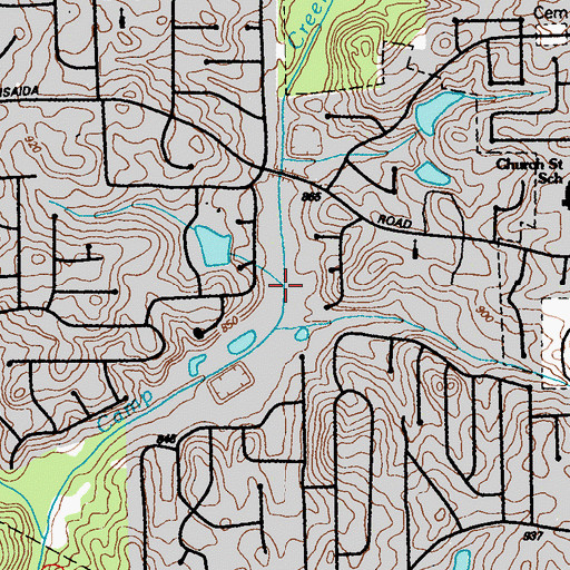 Topographic Map of Thornton Creek, GA