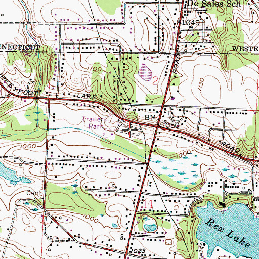 Topographic Map of Rex Hill Mobile Home Park, OH