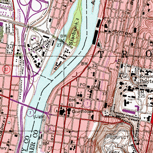 Topographic Map of American Theatre (historical), NY