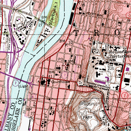 Topographic Map of Proctor's Theatre (historical), NY