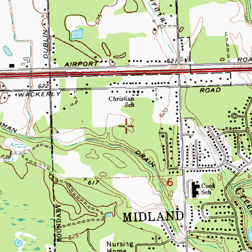 Topographic Map of Midland Baha'i Community, MI