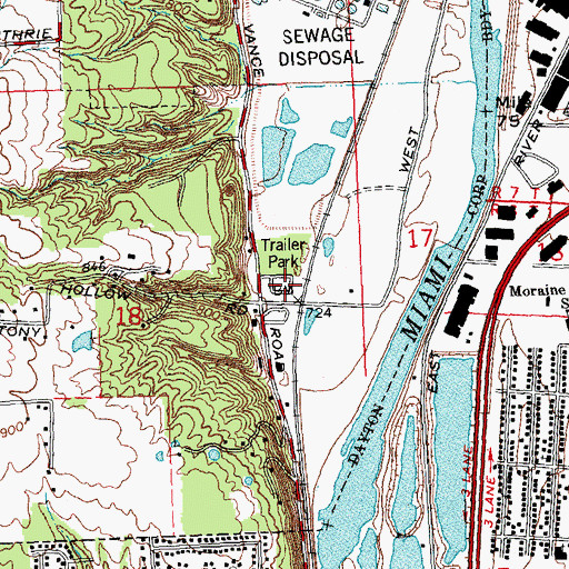 Topographic Map of Linda's Web Mobile Home Park, OH