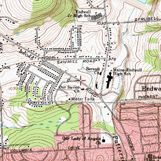 Topographic Map of Broas Family Cemetery, NY