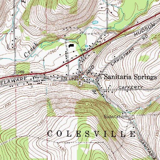 Topographic Map of Sanitaria Springs Cemetery, NY