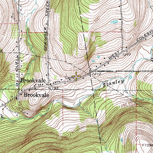 Topographic Map of Brookvale Cemetery, NY