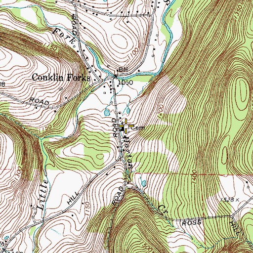 Topographic Map of Methodist Church Cemetery, NY