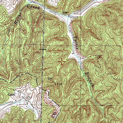 Topographic Map of Big Hill, KY