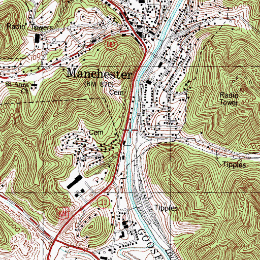 Topographic Map of Gillian Ford, KY