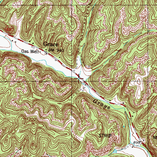 Topographic Map of Whitmore Branch, KY
