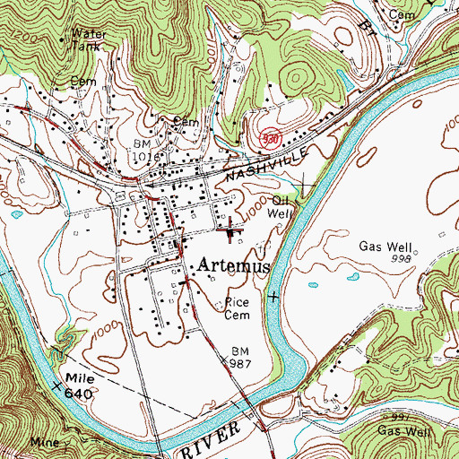 Topographic Map of Artemus High School (historical), KY