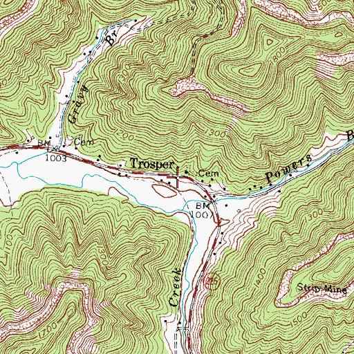 Topographic Map of Rock Cliff Railroad Station (historical), KY