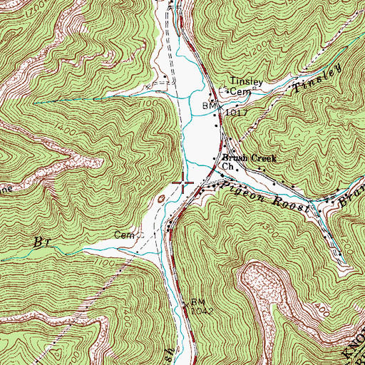 Topographic Map of Trosper Railroad Station (historical), KY