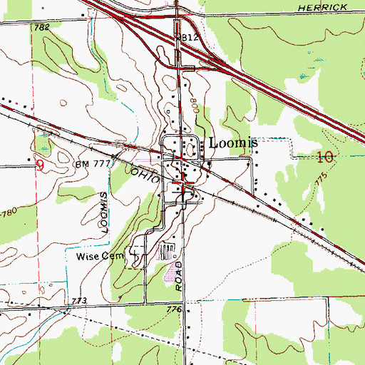 Topographic Map of Loomis Station (historical), MI