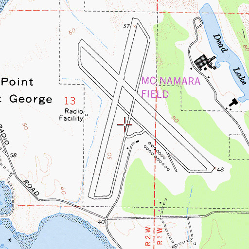 Topographic Map of McNamara Field, CA