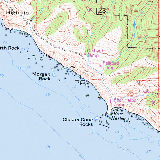 Topographic Map of Bear Landing, CA