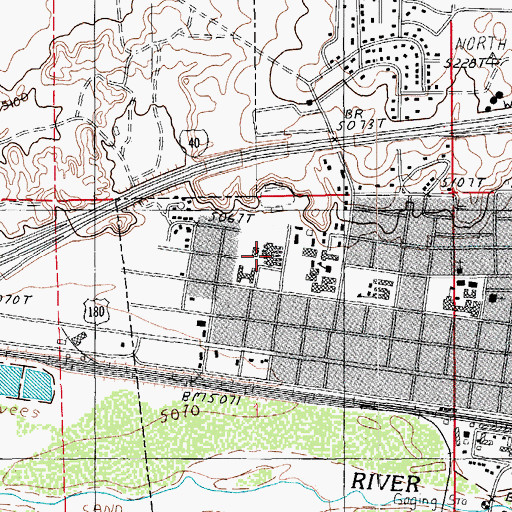 Topographic Map of Bureau of Indian Affairs Dormitory School, AZ
