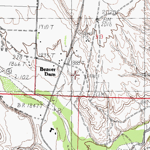 Topographic Map of Beaver Dam Middle School, AZ