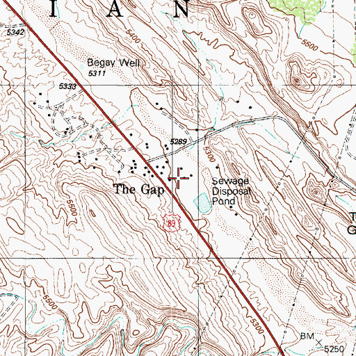 Topographic Map of Gap Primary School, AZ