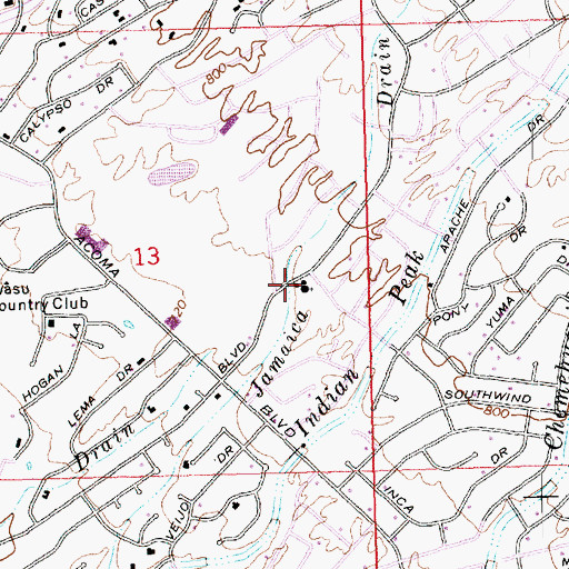 Topographic Map of Lake Havasu Charter School, AZ